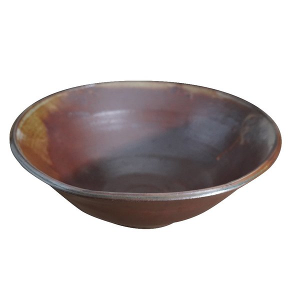 Stoneware Rust Orange Glazed Artist Signed  Fruit Bowl - Picture 5 of 8